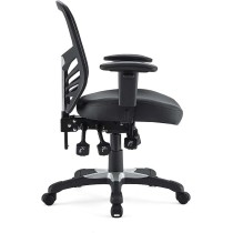 LexMod EEI-755-BLK Articulate Mesh Office Chair with Fully Adjustable Seat, Black Vinyl