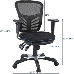 LexMod EEI-757-BLK Articulate Mesh Office Chair, Black