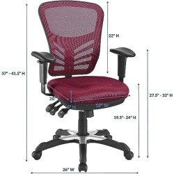 LexMod EEI-757-RED Articulate Office Chair, Red