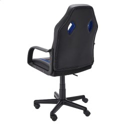 Amazon Basics - Silla de oficina estilo carreras y juegos, piel sintética, color azul