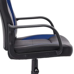 Amazon Basics - Silla de oficina estilo carreras y juegos, piel sintética, color azul