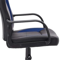 Amazon Basics - Silla de oficina estilo carreras y juegos, piel sintética, color azul