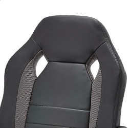 Amazon Basics - Silla de oficina estilo carreras y juegos, piel sintética, color gris