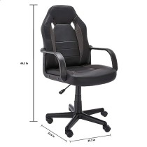 Amazon Basics - Silla de oficina estilo carreras y juegos, piel sintética, color gris