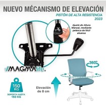 MAGMALIFE Silla Ergonómica de Escritorio con Respaldo de Malla Transpirable, Moderna y Elegante (Azul Cerúleo)