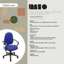 MÍO ES TUYO | Silla EJECUTIVA Grace | para casa u Oficina | Medidas 60 x 57 x 102 cm | Color Azul