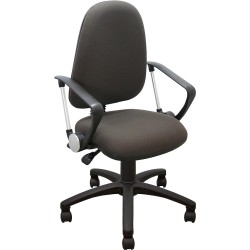 MÍO ES TUYO | Silla Operativa | Modelo Grace | Silla acojinada con Altura Ajustable y Coderas | para casa u Oficina Color Gris