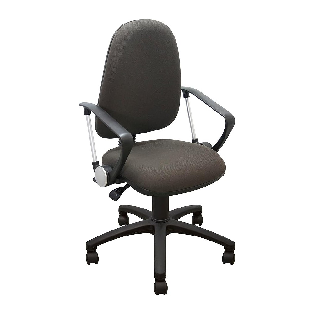 MÍO ES TUYO | Silla Operativa | Modelo Grace | Silla acojinada con Altura Ajustable y Coderas | para casa u Oficina Color Gris