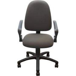 MÍO ES TUYO | Silla Operativa | Modelo Grace | Silla acojinada con Altura Ajustable y Coderas | para casa u Oficina Color Gris