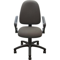 MÍO ES TUYO | Silla Operativa | Modelo Grace | Silla acojinada con Altura Ajustable y Coderas | para casa u Oficina Color Gris