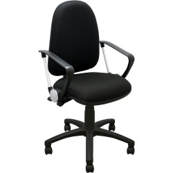 MÍO ES TUYO | Silla Operativa | Modelo Grace | Silla acojinada con Altura Ajustable y Coderas | para casa u Oficina Color Negro