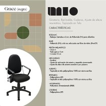 MÍO ES TUYO | Silla Operativa | Modelo Grace | Silla acojinada con Altura Ajustable y Coderas | para casa u Oficina Color Negro