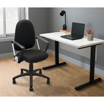 MÍO ES TUYO | Silla Operativa | Modelo Grace | Silla acojinada con Altura Ajustable y Coderas | para casa u Oficina Color Negro