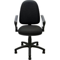 MÍO ES TUYO | Silla Operativa | Modelo Grace | Silla acojinada con Altura Ajustable y Coderas | para casa u Oficina Color Negro