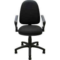 MÍO ES TUYO | Silla Operativa | Modelo Grace | Silla acojinada con Altura Ajustable y Coderas | para casa u Oficina Color Negro