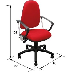 MÍO ES TUYO | Silla EJECUTIVA Grace | para casa u Oficina | Medidas 60 x 57 x 102 cm | Color Rojo