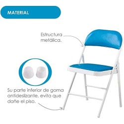 Ilios Innova Silla Plegable acojinada para Oficina, Exteriores, Home Office ergonomica (Azul Cielo)
