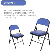 Ilios Innova Silla Plegable acojinada para Oficina, Exteriores, Home Office ergonomica (Azul con Negro)