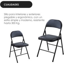 Ilios Innova Silla Plegable acojinada para Oficina, Exteriores, Home Office ergonomica (Negro)
