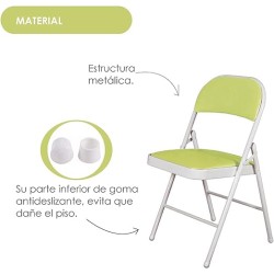 Ilios Innova Silla Plegable acojinada para Oficina, Exteriores, Home Office ergonomica (Verde Limon)
