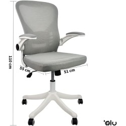 siafu Silla ejecutiva ergonómica con Respaldo reclinable y reposabrazos acolchonado abatible (Gris)