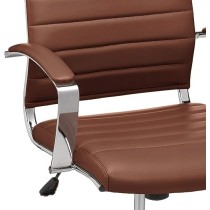 Amazon Basics - Silla de escritorio giratoria ejecutiva de respaldo alto con tapicería Puresoft acanalada, color rojo ladrillo