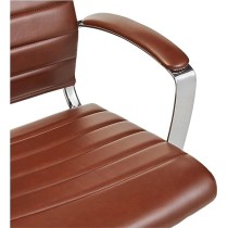 Amazon Basics - Silla de escritorio giratoria ejecutiva de respaldo alto con tapicería Puresoft acanalada, color rojo ladrillo