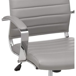 Amazon Basics - Silla de escritorio giratoria ejecutiva de respaldo alto con tapicería acanalada Puresoft gris