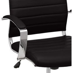 Amazon Basics - Silla de escritorio giratoria ejecutiva de respaldo alto con tapicería Puresoft acanalada, color negro