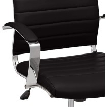 Amazon Basics - Silla de escritorio giratoria ejecutiva de respaldo alto con tapicería Puresoft acanalada, color negro