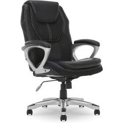 Serta 43673 Silla ejecutiva de cuero sintético, Negro