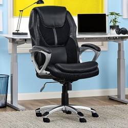 Serta 43673 Silla ejecutiva de cuero sintético, Negro