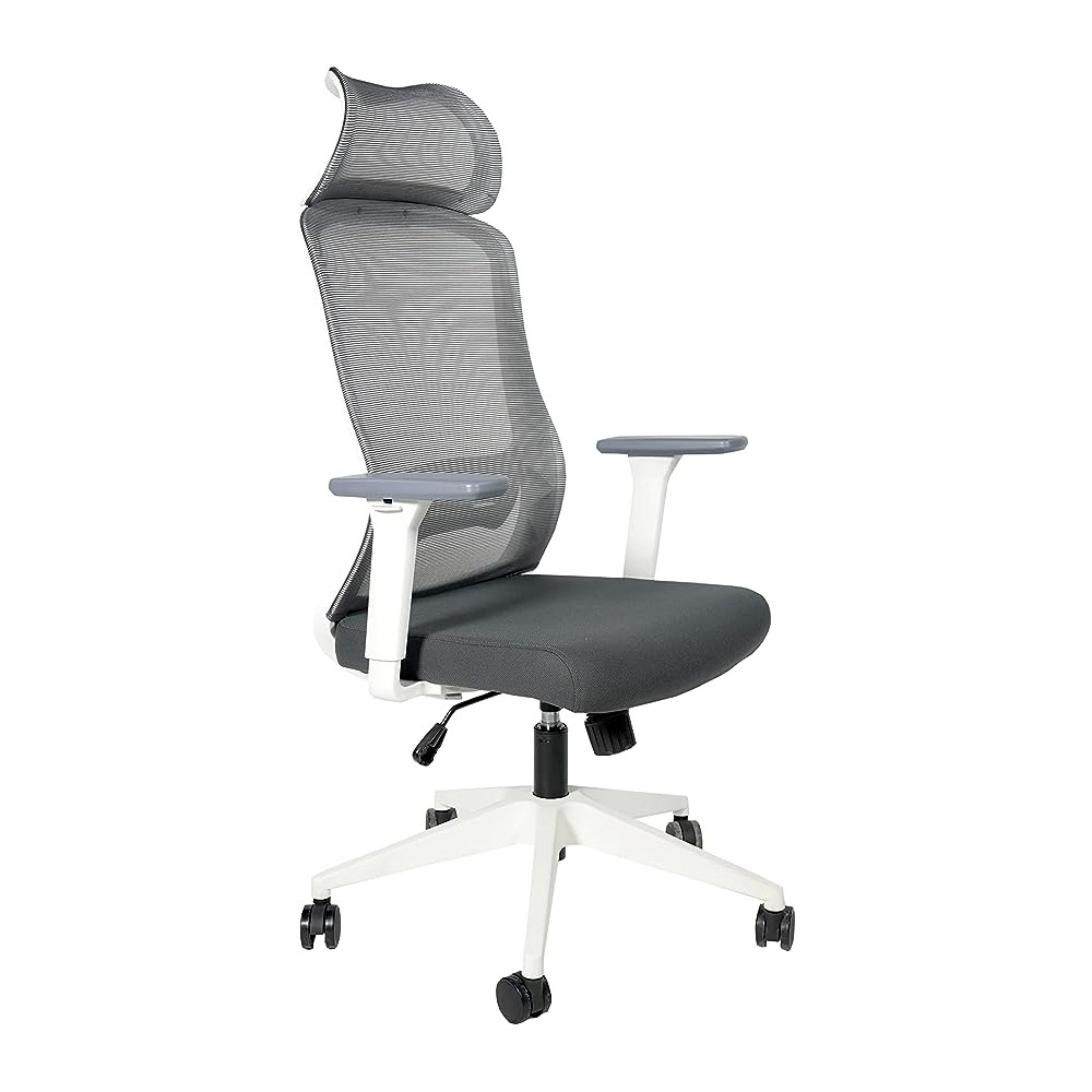 OFIK Silla Ejecutiva de Escritorio para Oficina de Respaldo Mesh y Asiento de Tela Modelo H7 (Gris)