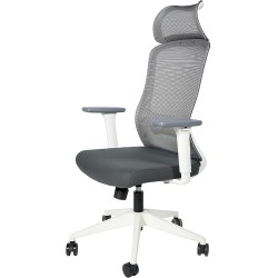 OFIK Silla Ejecutiva de Escritorio para Oficina de Respaldo Mesh y Asiento de Tela Modelo H7 (Gris)