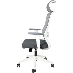 OFIK Silla Ejecutiva de Escritorio para Oficina de Respaldo Mesh y Asiento de Tela Modelo H7 (Gris)