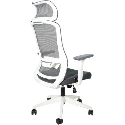 OFIK Silla Ejecutiva de Escritorio para Oficina de Respaldo Mesh y Asiento de Tela Modelo H7 (Gris)