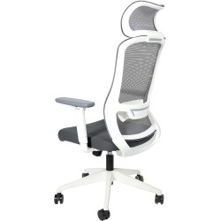 OFIK Silla Ejecutiva de Escritorio para Oficina de Respaldo Mesh y Asiento de Tela Modelo H7 (Gris)