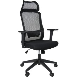 OFIK Silla Ejecutiva de Escritorio para Oficina de Respaldo Mesh y Asiento de Tela Modelo H7 (Negro)