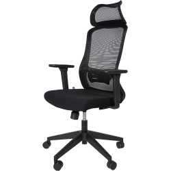 OFIK Silla Ejecutiva de Escritorio para Oficina de Respaldo Mesh y Asiento de Tela Modelo H7 (Negro)