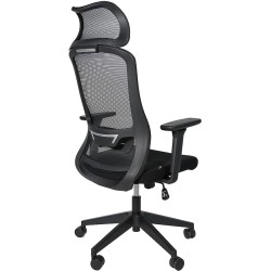 OFIK Silla Ejecutiva de Escritorio para Oficina de Respaldo Mesh y Asiento de Tela Modelo H7 (Negro)