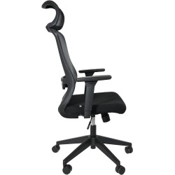 OFIK Silla Ejecutiva de Escritorio para Oficina de Respaldo Mesh y Asiento de Tela Modelo H7 (Negro)