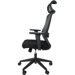 OFIK Silla Ejecutiva de Escritorio para Oficina de Respaldo Mesh y Asiento de Tela Modelo H7 (Negro)
