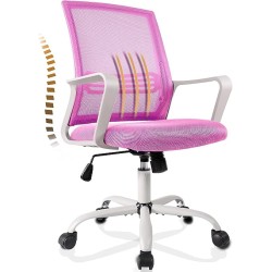 NATURE MATURE Silla de computadora de Oficina, Silla de Trabajo de Malla para Oficina en casa Color Rosa
