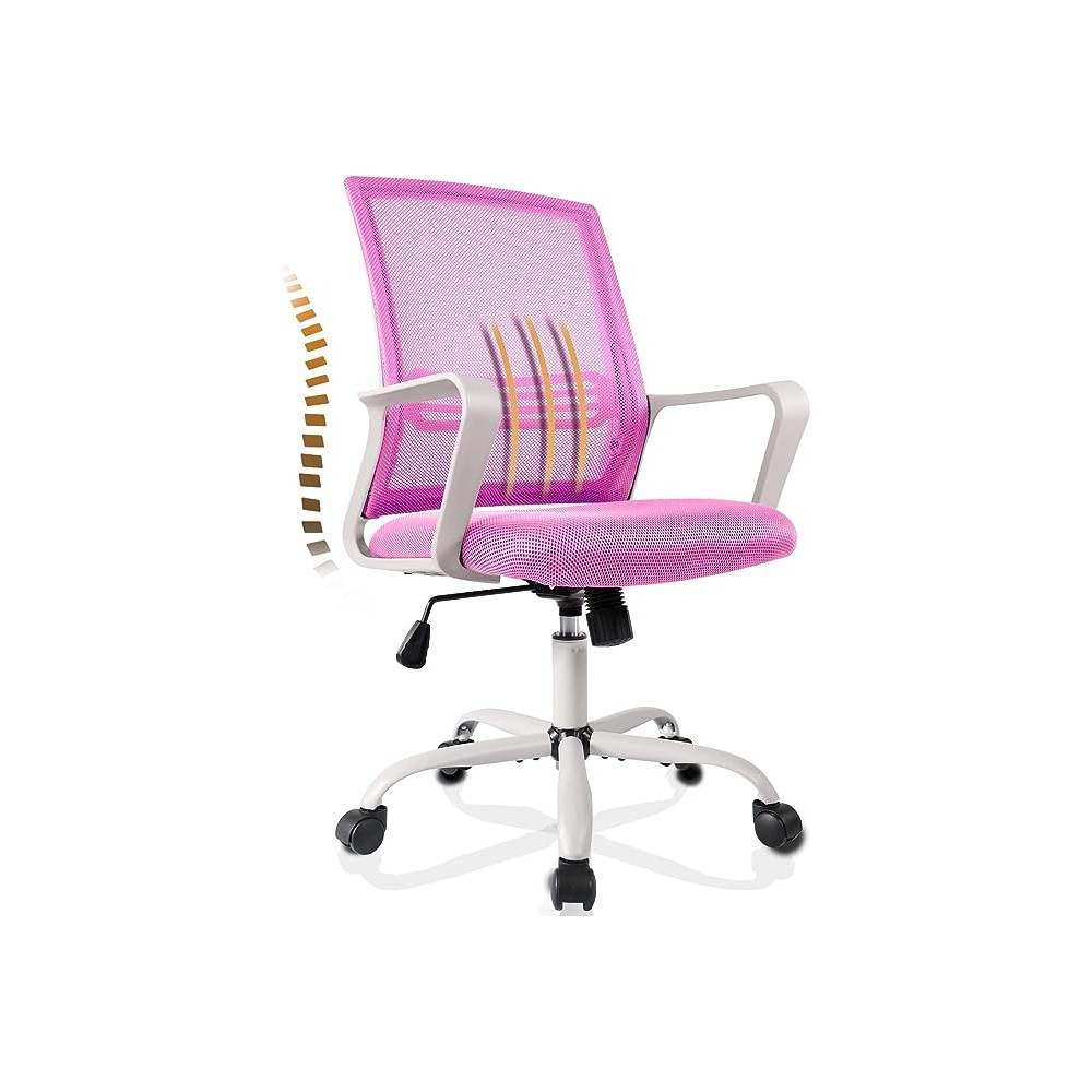 NATURE MATURE Silla de computadora de Oficina, Silla de Trabajo de Malla para Oficina en casa Color Rosa