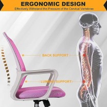 NATURE MATURE Silla de computadora de Oficina, Silla de Trabajo de Malla para Oficina en casa Color Rosa
