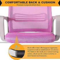 NATURE MATURE Silla de computadora de Oficina, Silla de Trabajo de Malla para Oficina en casa Color Rosa