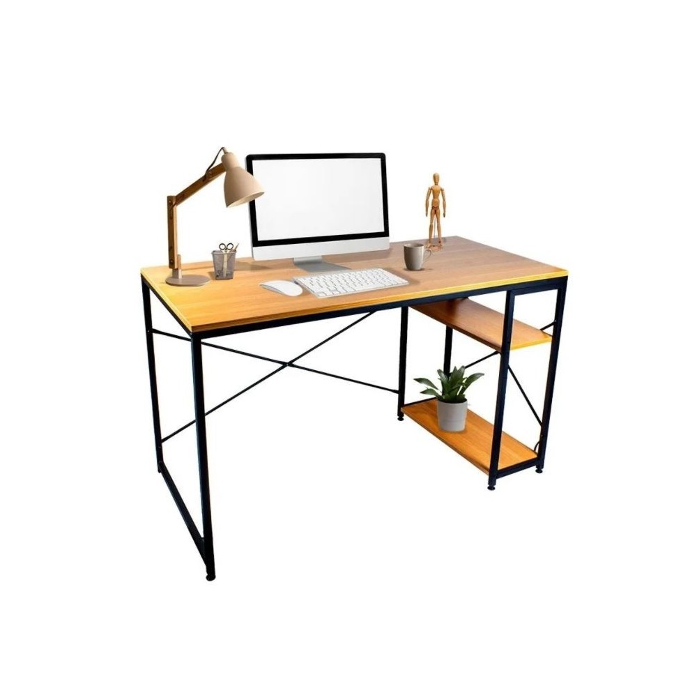 Escritorio Moderno Madera Con Repisas Laterales Bellair Home