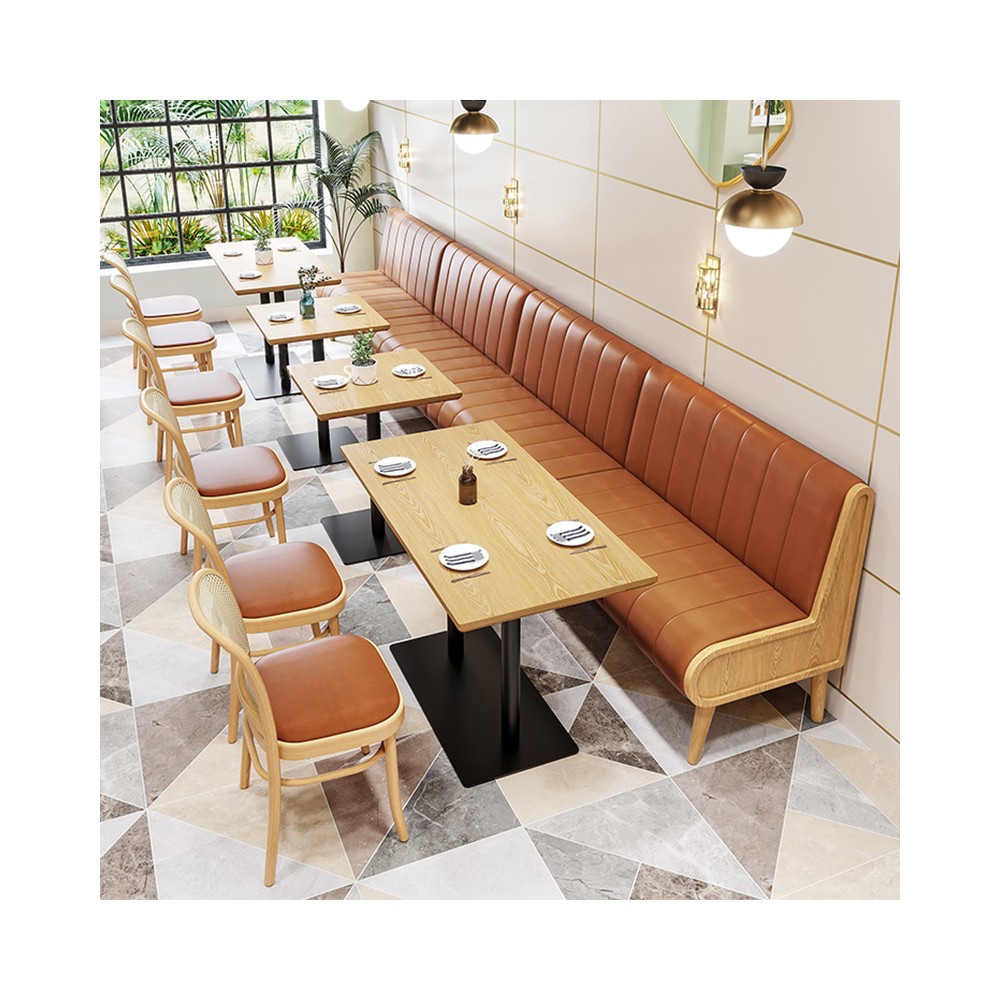 Sofá De Pared Sencillo Para Restaurante,Mesa Y Silla De Ratán