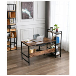 Escritorio industrial con estantes