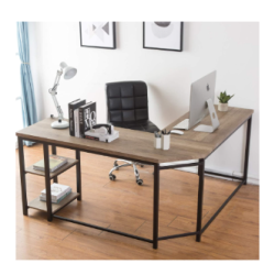 Escritorio madera industrial y metal